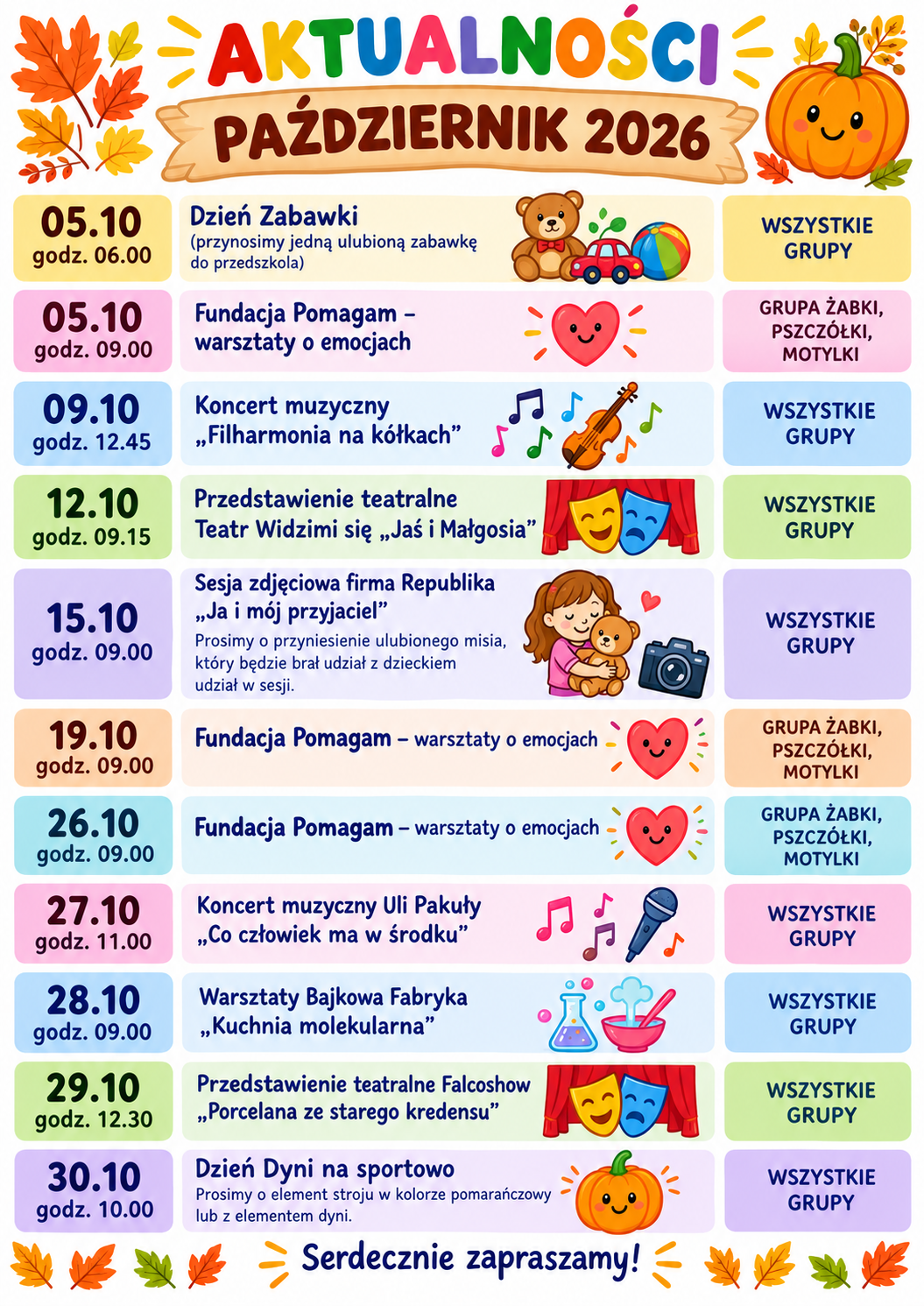 Aktualności na październik